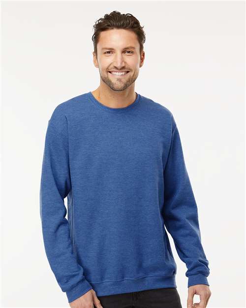 M&O Unisex Crewneck Fleece - 3340 Heather Royal