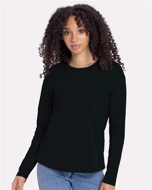 Next Level Women's Cotton Relaxed Long Sleeve T-Shirt - 3911 - 3911N Black