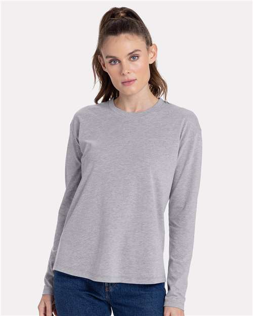 Next Level Women's Cotton Relaxed Long Sleeve T-Shirt - 3911 - 3911N Heather Grey