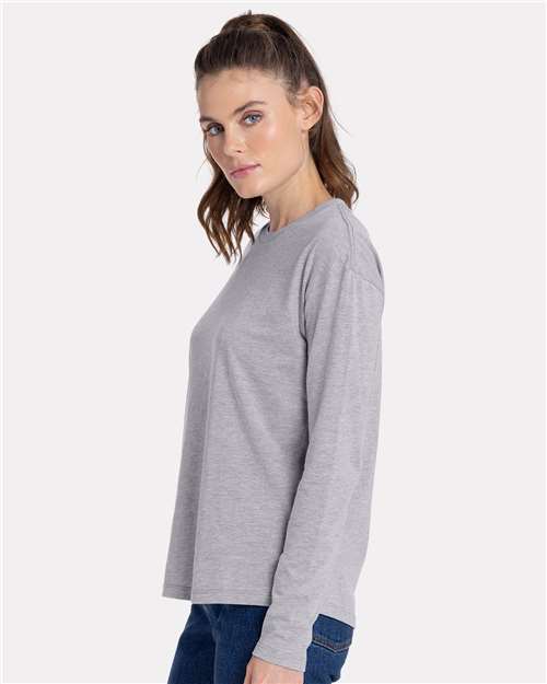 Next Level Women's Cotton Relaxed Long Sleeve T-Shirt - 3911 - 3911N Heather Grey