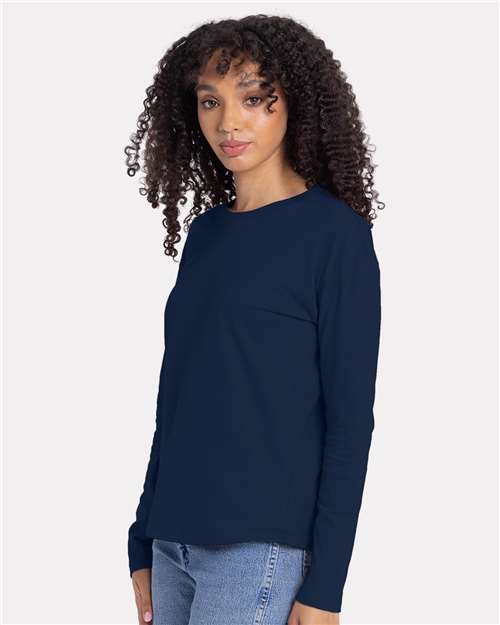 Next Level Women's Cotton Relaxed Long Sleeve T-Shirt - 3911 - 3911N Midnight Navy