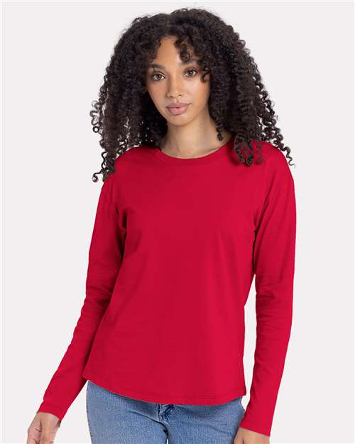 Next Level Women's Cotton Relaxed Long Sleeve T-Shirt - 3911 - 3911N Red