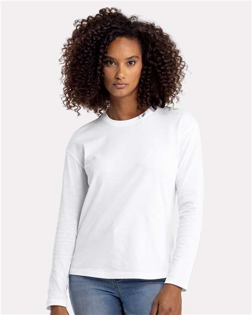 Next Level Women's Cotton Relaxed Long Sleeve T-Shirt - 3911 - 3911N White