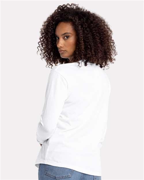 Next Level Women's Cotton Relaxed Long Sleeve T-Shirt - 3911 - 3911N White