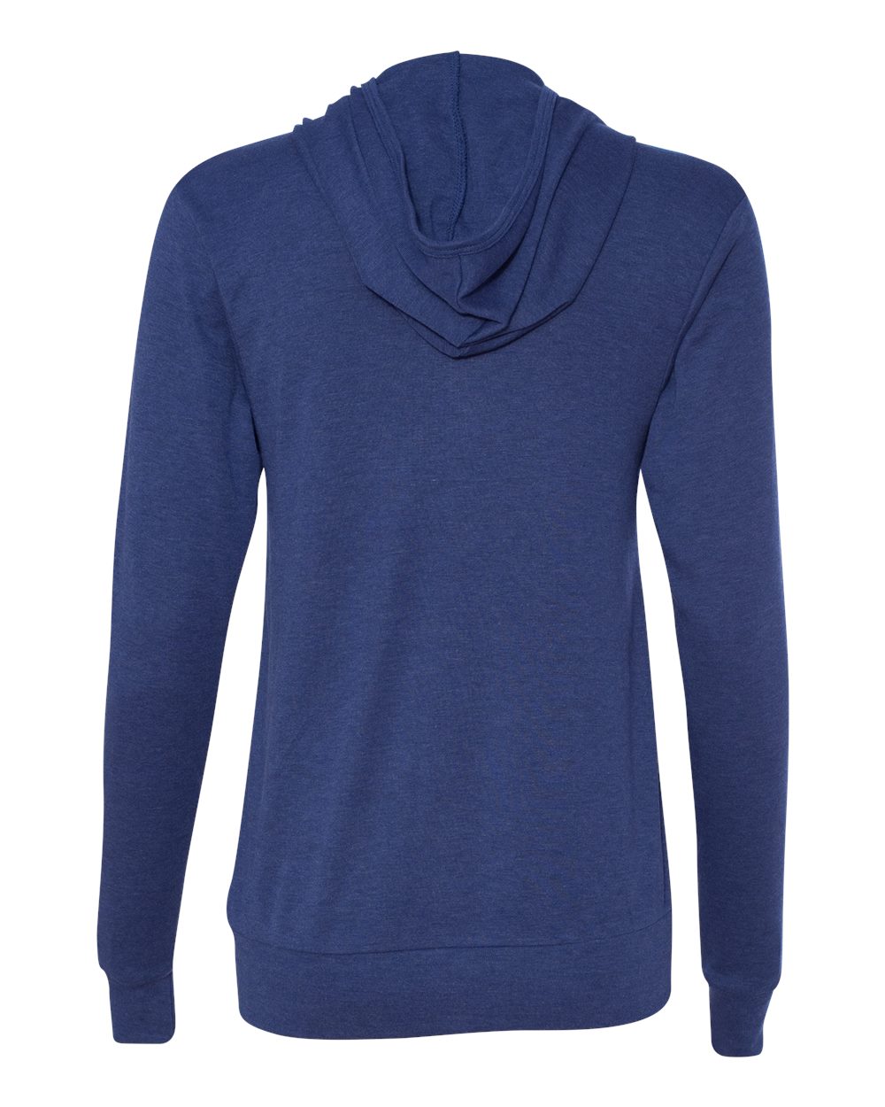 BELLA + CANVAS Unisex Triblend Lightweight Full-Zip Hooded Long Sleeve Tee - 3939 Navy Triblend