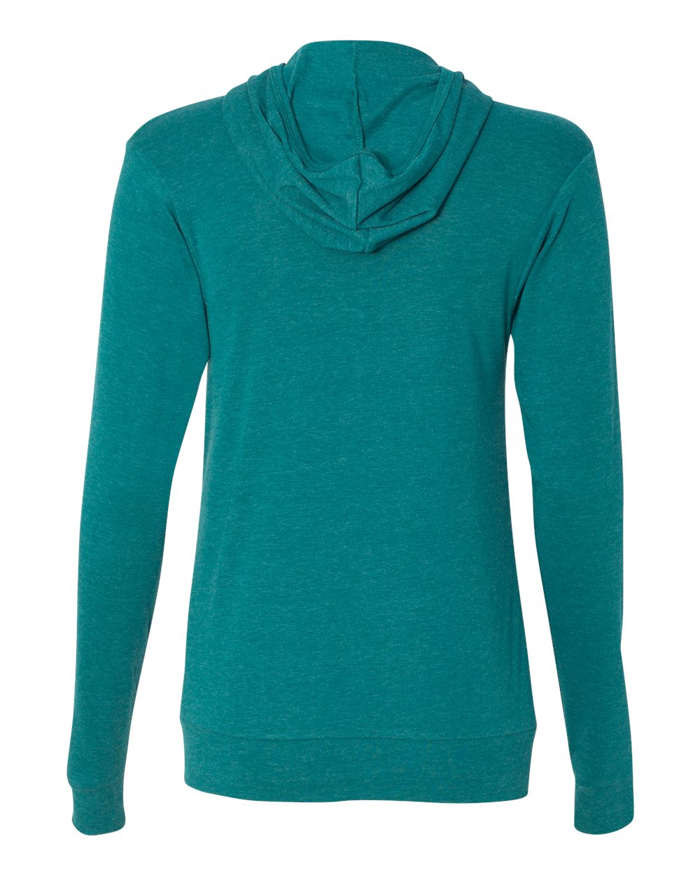 BELLA + CANVAS Unisex Triblend Lightweight Full-Zip Hooded Long Sleeve Tee - 3939 Teal Triblend
