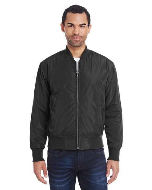 Threadfast Apparel Unisex Bomber Jacket - 395J Black