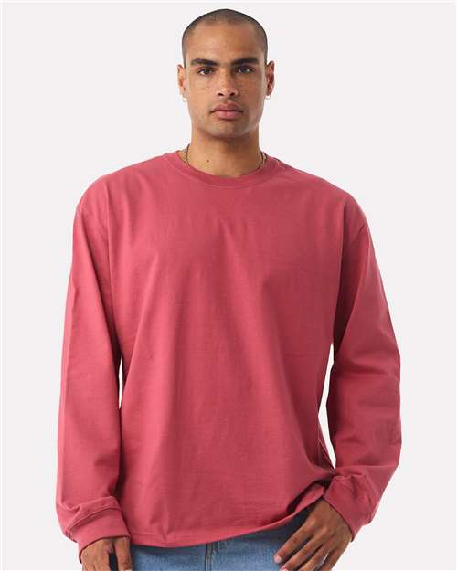 BELLA + CANVAS Unisex 7.5 oz Heavyweight Long Sleeve Tee - 4651 Vintage Red