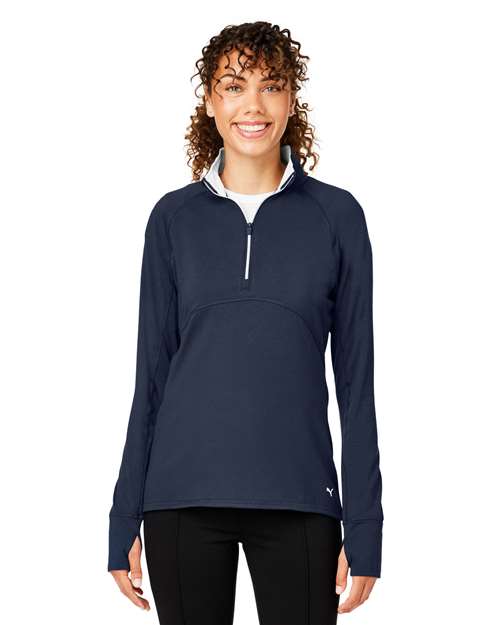 Puma Golf Women's Gamer Golf Quarter-Zip Pullover - 533007 Navy Blazer