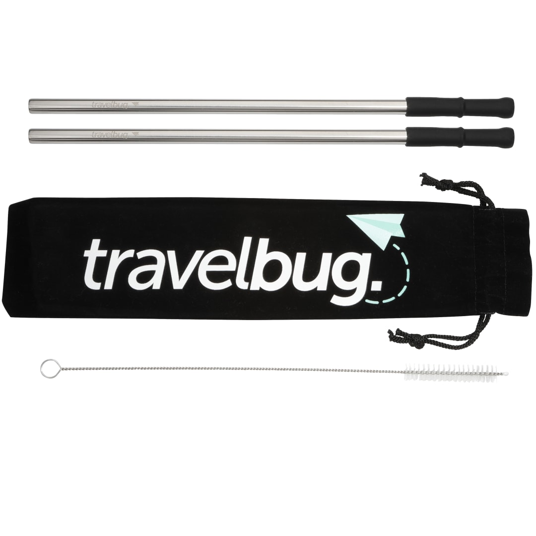  Reusable Stainless steel Straw Set with Brush - 1626-60