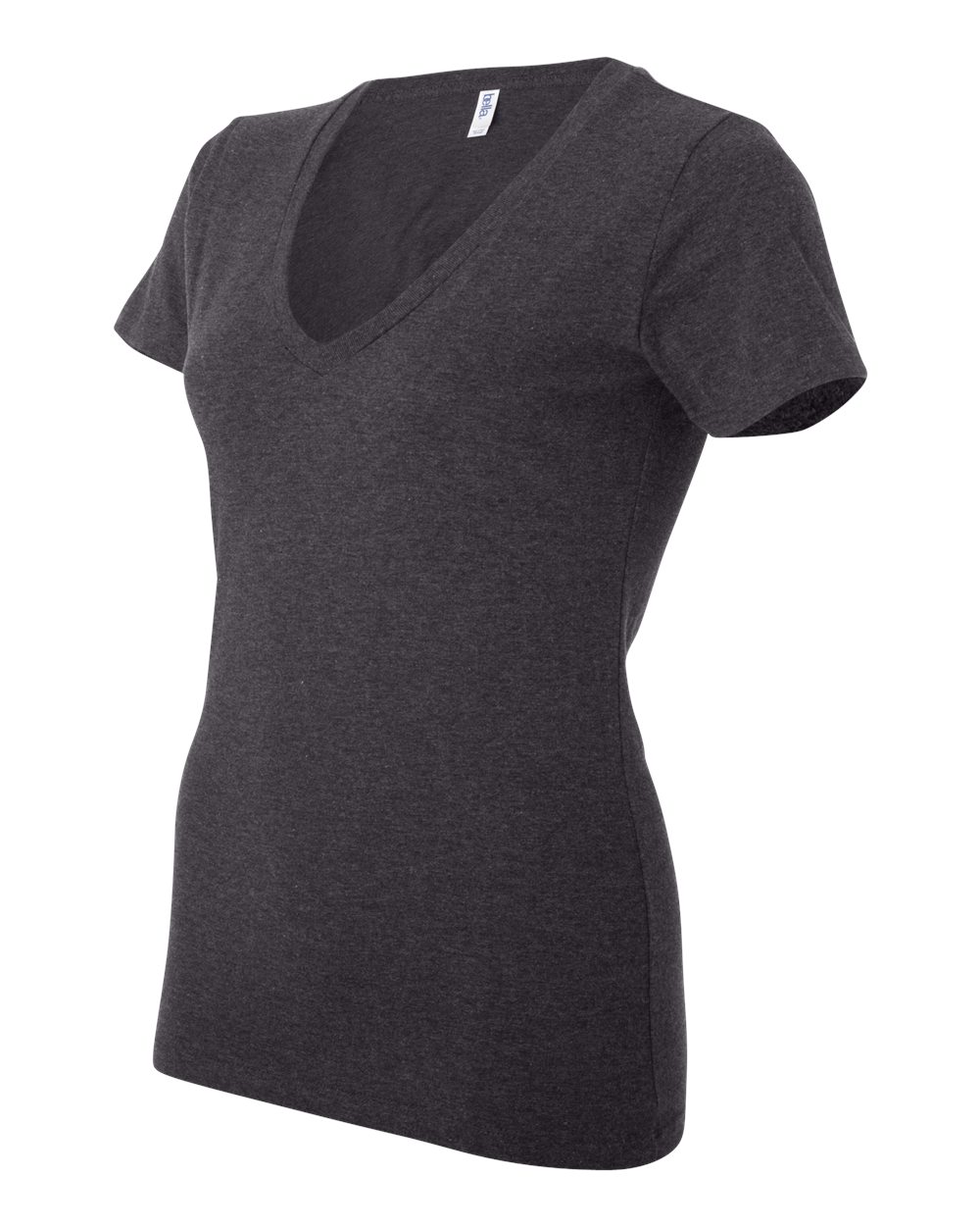 BELLA + CANVAS Women’s Jersey Deep V-Neck Tee - 6035 Dark Grey Heather