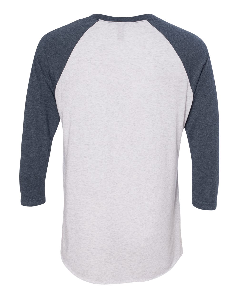 Next Level Unisex Triblend Three-Quarter Raglan T-Shirt - 6051 Indigo Sleeves- Heather White Body