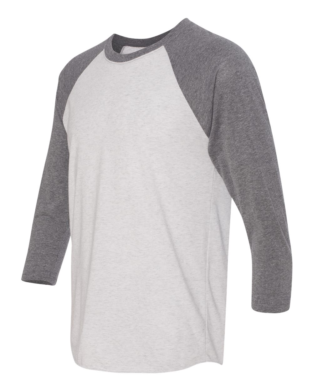 Next Level Unisex Triblend Three-Quarter Raglan T-Shirt - 6051 Premium Heather Sleeves- Heather White Body