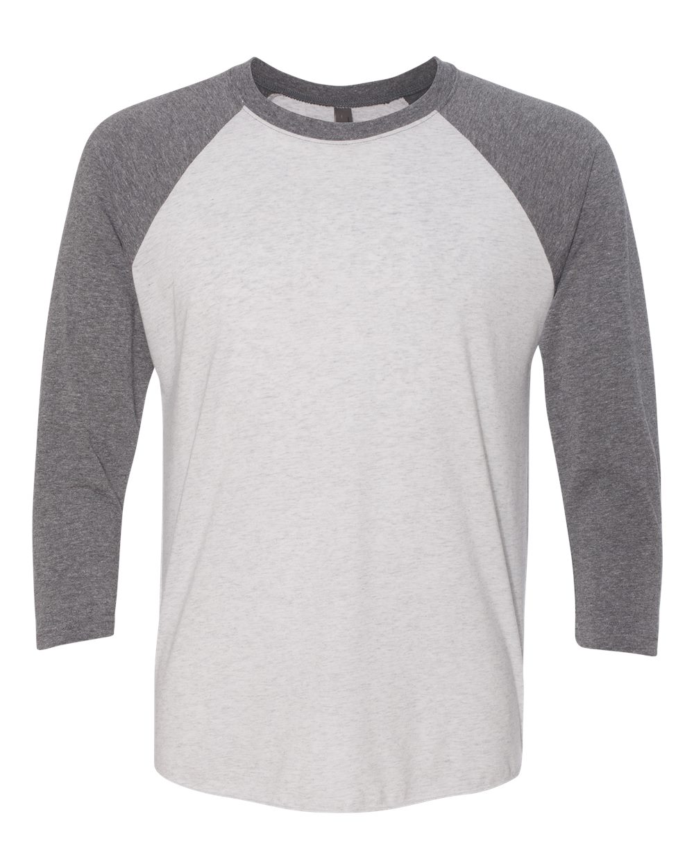 Next Level Unisex Triblend Three-Quarter Raglan T-Shirt - 6051 Premium Heather Sleeves- Heather White Body