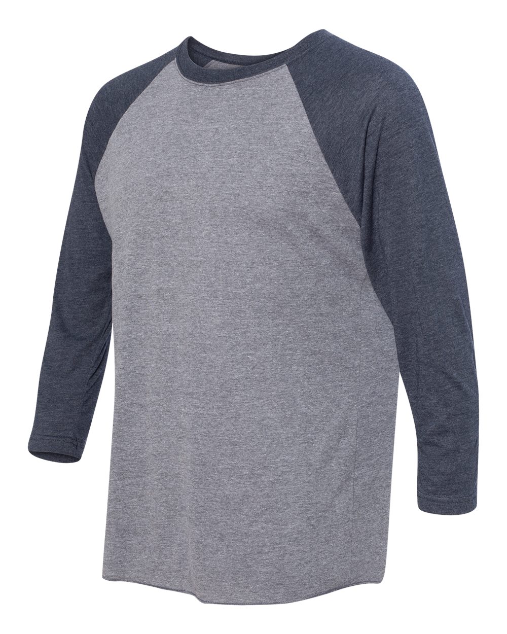 Next Level Unisex Triblend Three-Quarter Raglan T-Shirt - 6051 Vintage Navy Sleeves- Premium Heather Body