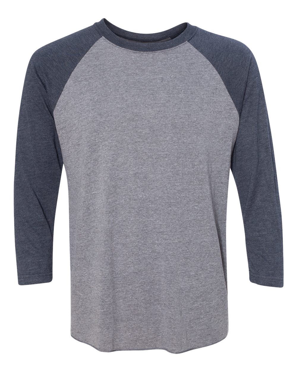 Next Level Unisex Triblend Three-Quarter Raglan T-Shirt - 6051 Vintage Navy Sleeves- Premium Heather Body