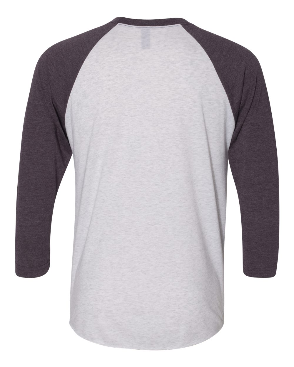 Next Level Unisex Triblend Three-Quarter Raglan T-Shirt - 6051 Vintage Purple Sleeves- Heather White Body