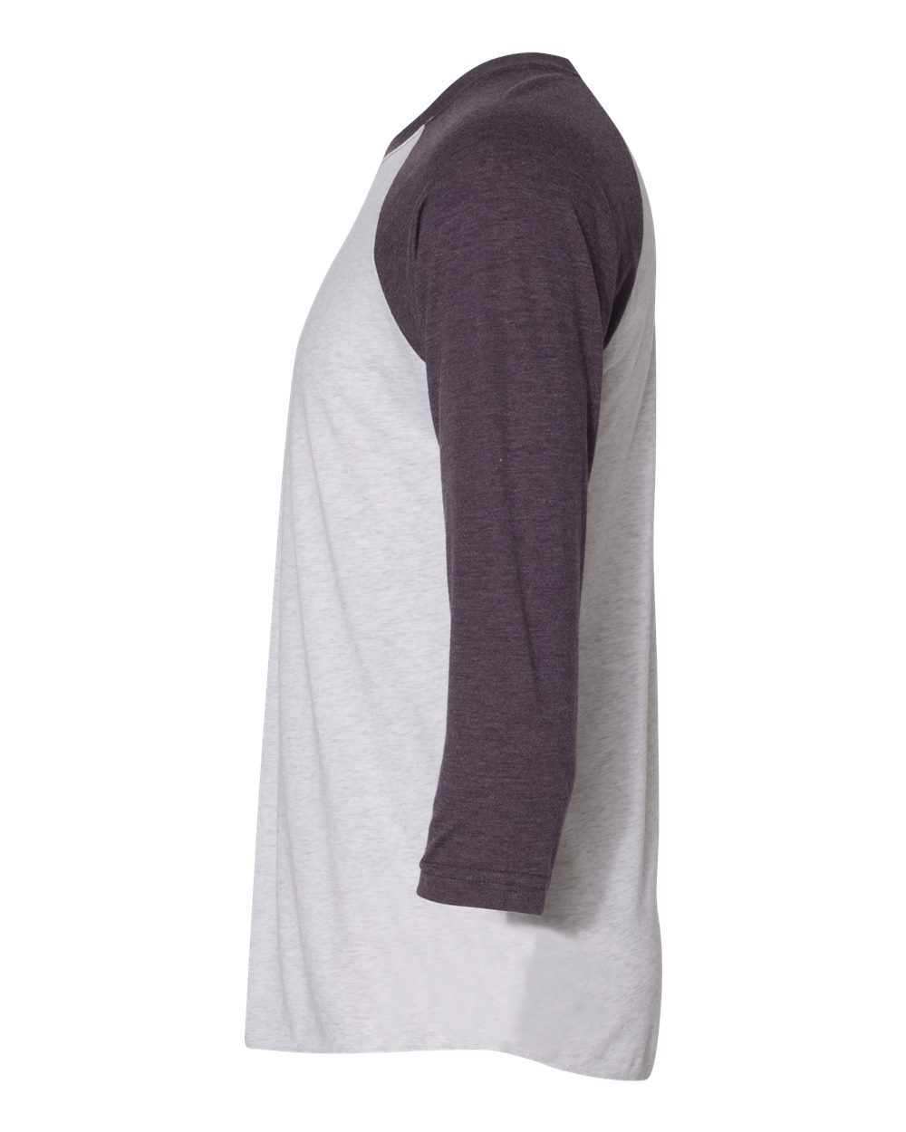 Next Level Unisex Triblend Three-Quarter Raglan T-Shirt - 6051 Vintage Purple Sleeves- Heather White Body
