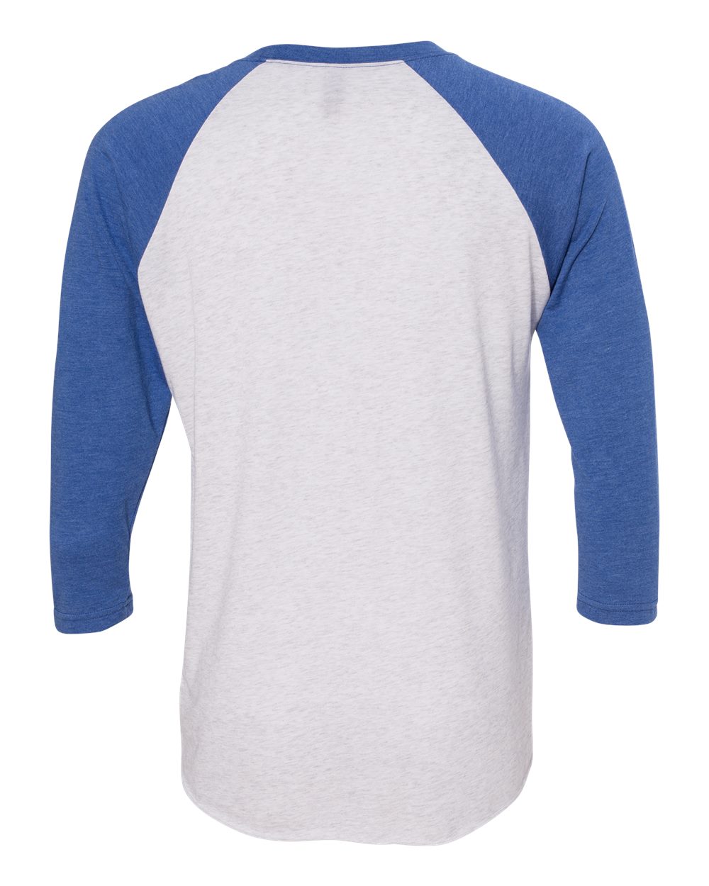 Next Level Unisex Triblend Three-Quarter Raglan T-Shirt - 6051 Vintage Royal Sleeves- Heather White Body