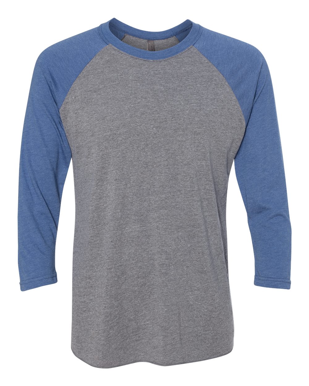 Next Level Unisex Triblend Three-Quarter Raglan T-Shirt - 6051 Vintage Royal Sleeves- Premium Heather Body