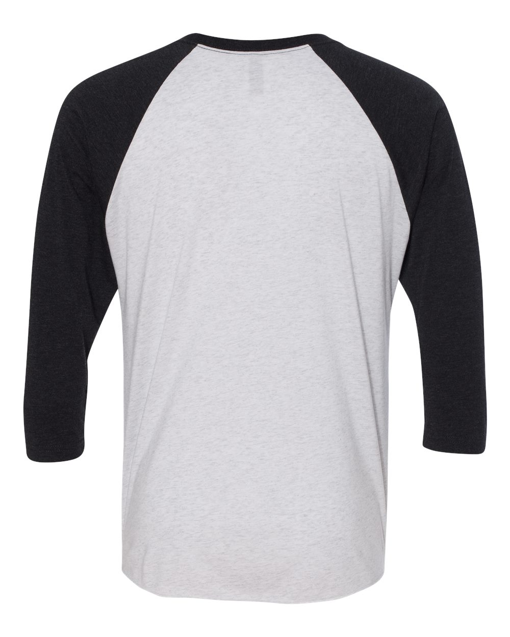 Next Level Unisex Triblend Three-Quarter Raglan T-Shirt - 6051 Vintage Black Sleeves- Heather White Body
