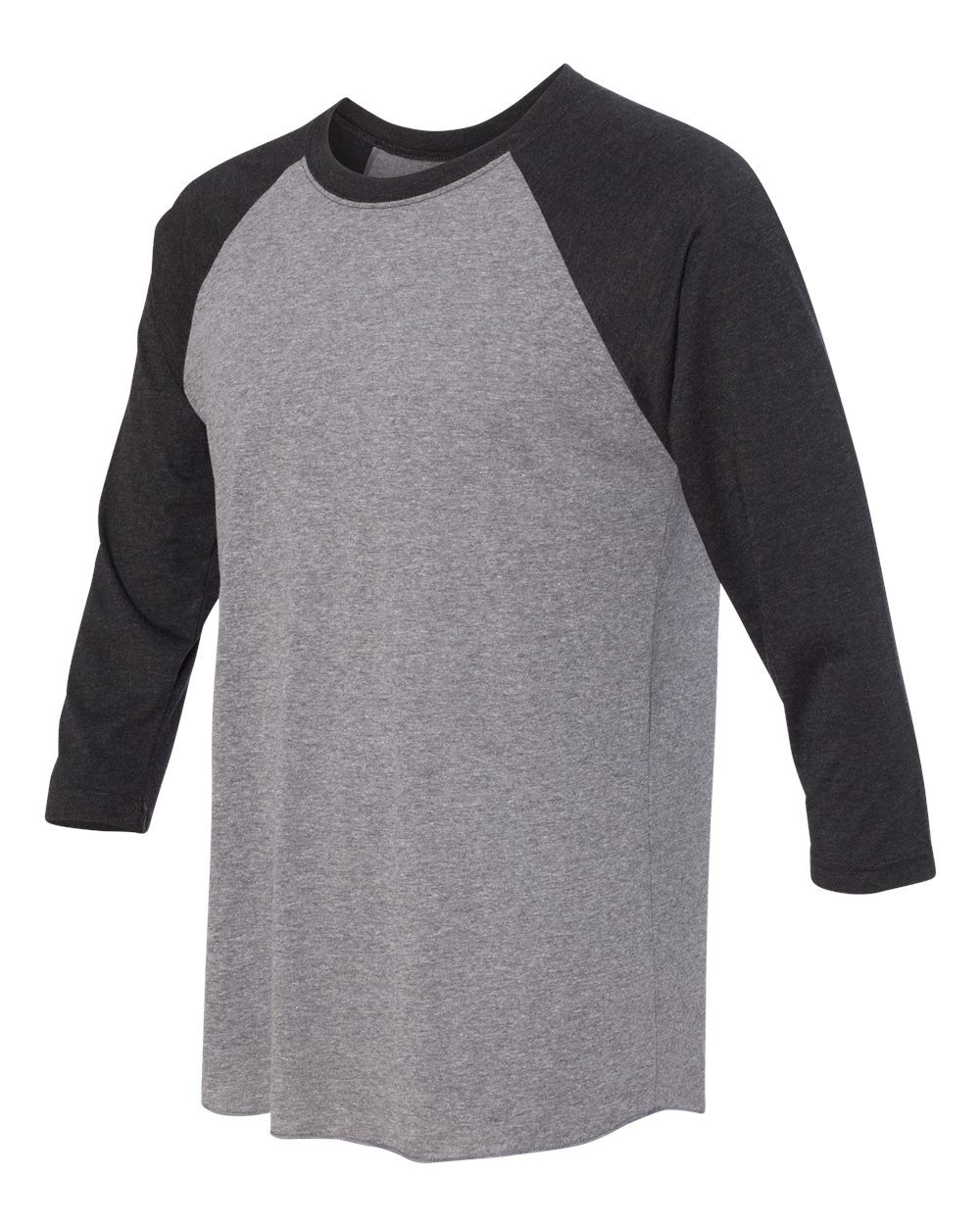 Next Level Unisex Triblend Three-Quarter Raglan T-Shirt - 6051 Vintage Black Sleeves- Premium Heather Body