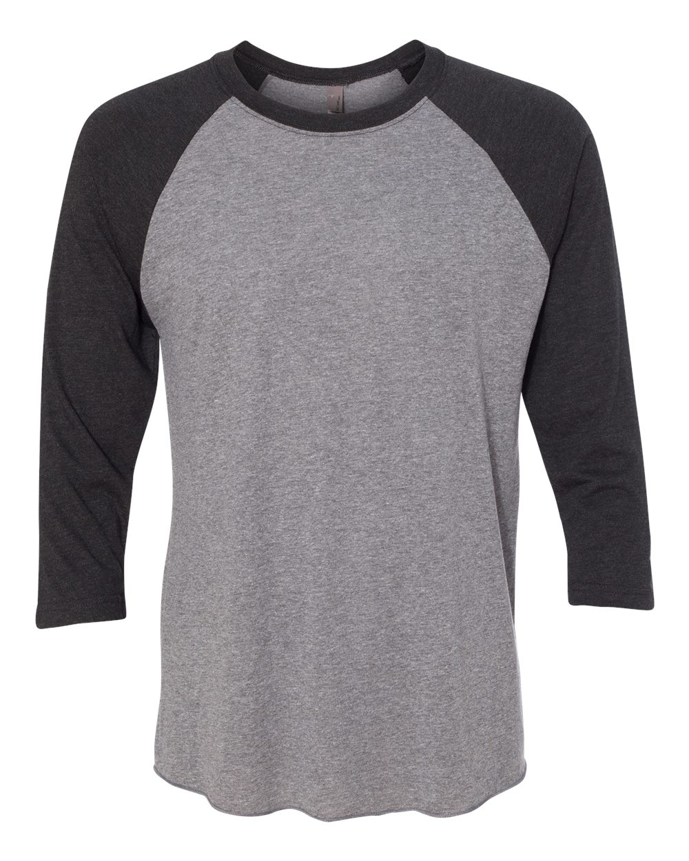 Next Level Unisex Triblend Three-Quarter Raglan T-Shirt - 6051 Vintage Black Sleeves- Premium Heather Body