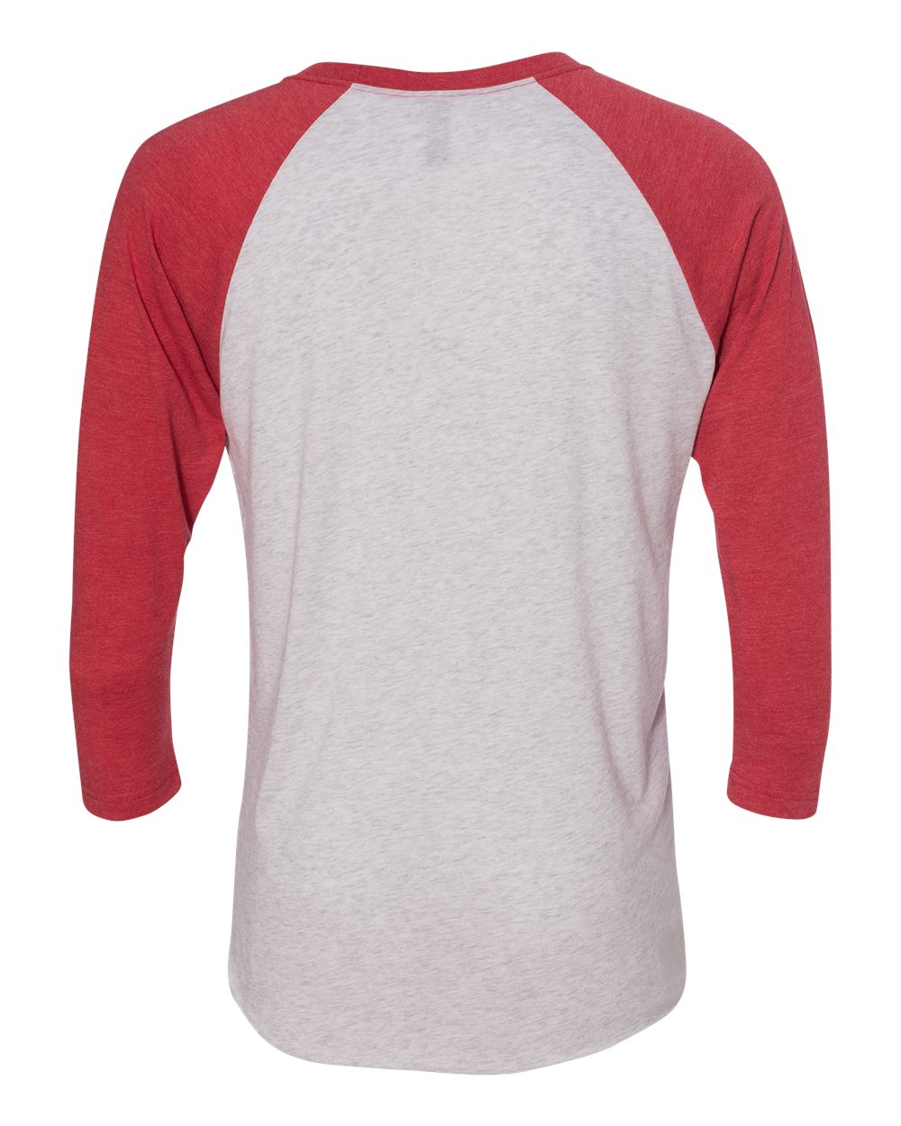 Next Level Unisex Triblend Three-Quarter Raglan T-Shirt - 6051 Vintage Red Sleeves- Heather White Body