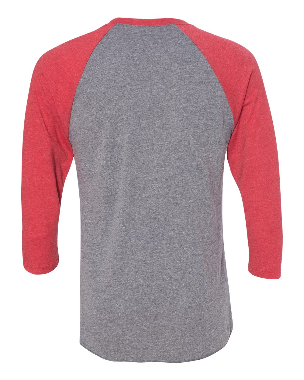 Next Level Unisex Triblend Three-Quarter Raglan T-Shirt - 6051 Vintage Red Sleeves- Premium Heather Body