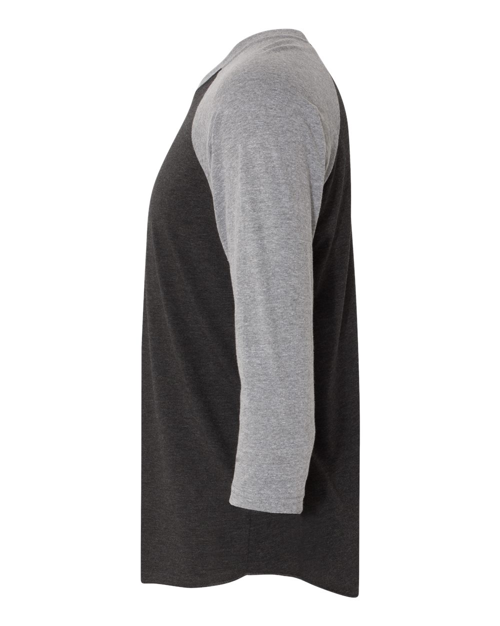 Next Level Unisex Triblend Three-Quarter Raglan T-Shirt - 6051 Premium Heather Sleeves- Vintage Black Body