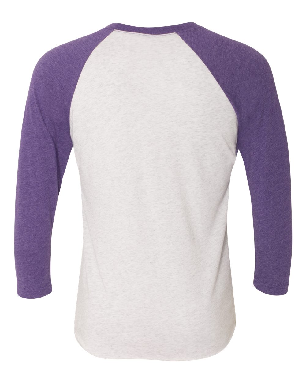 Next Level Unisex Triblend Three-Quarter Raglan Tee - 6051 Purple Rush Sleeves- Heather White Body