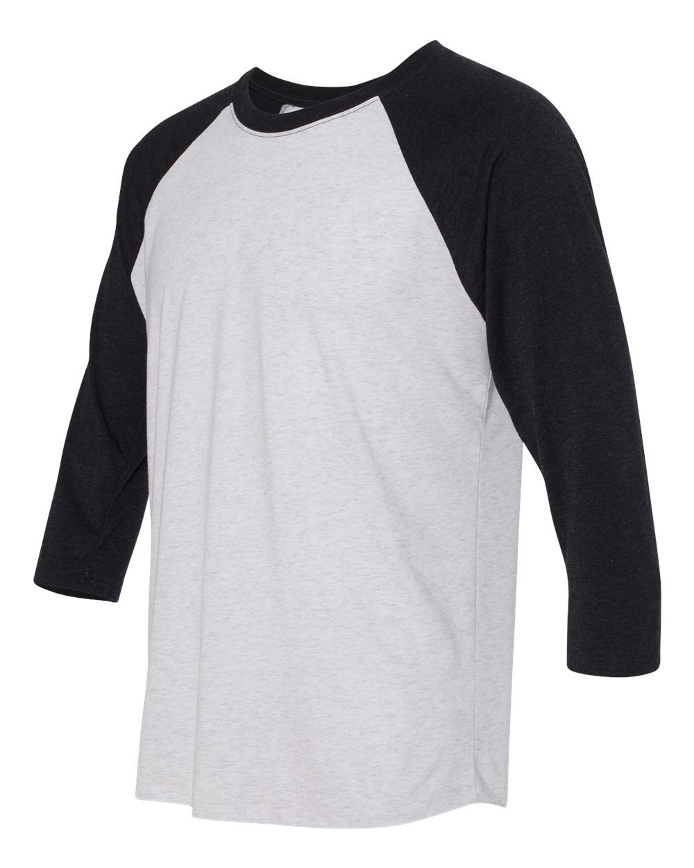 Next Level Unisex Triblend Three-Quarter Raglan Tee - 6051 Vintage Black Sleeves- Heather White Body