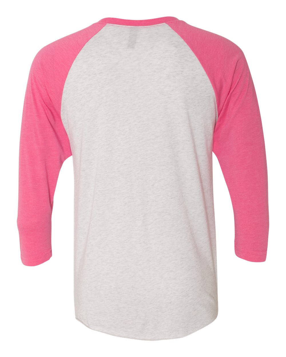 Next Level Unisex Triblend Three-Quarter Raglan Tee - 6051 Vintage Pink Sleeves- Heather White Body