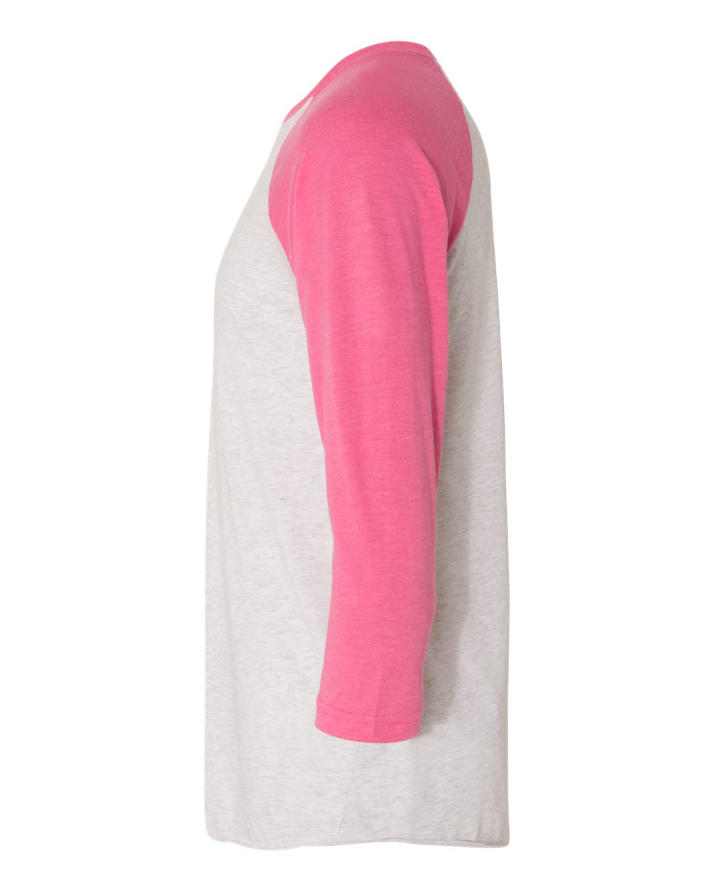 Next Level Unisex Triblend Three-Quarter Raglan Tee - 6051 Vintage Pink Sleeves- Heather White Body