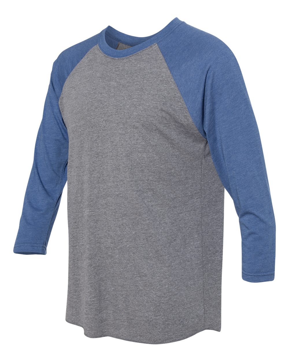 Next Level Unisex Triblend Three-Quarter Raglan Tee - 6051 Vintage Royal Sleeves- Premium Heather Body