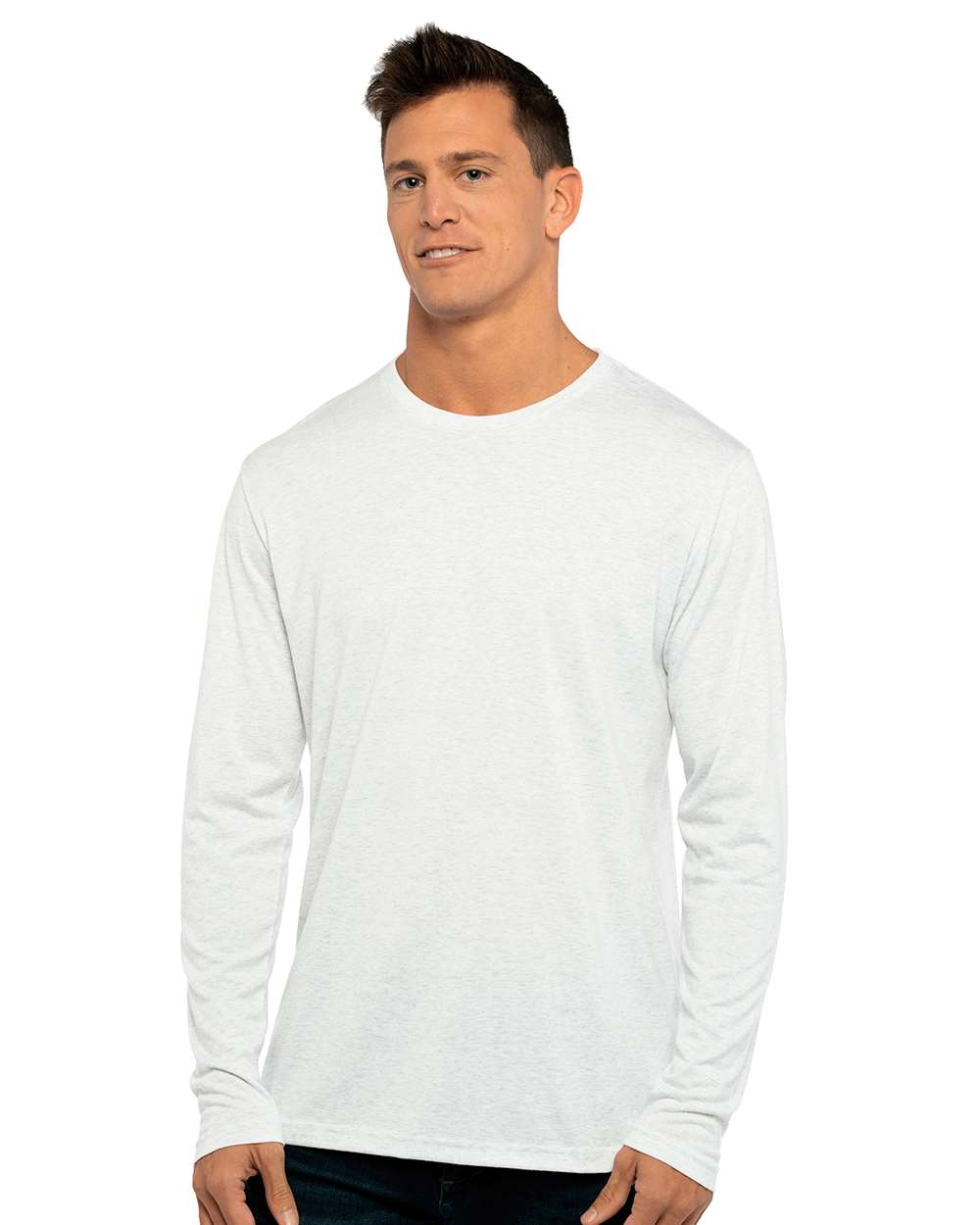 Next Level Unisex Triblend Long Sleeve Tee - 6071 Heather White