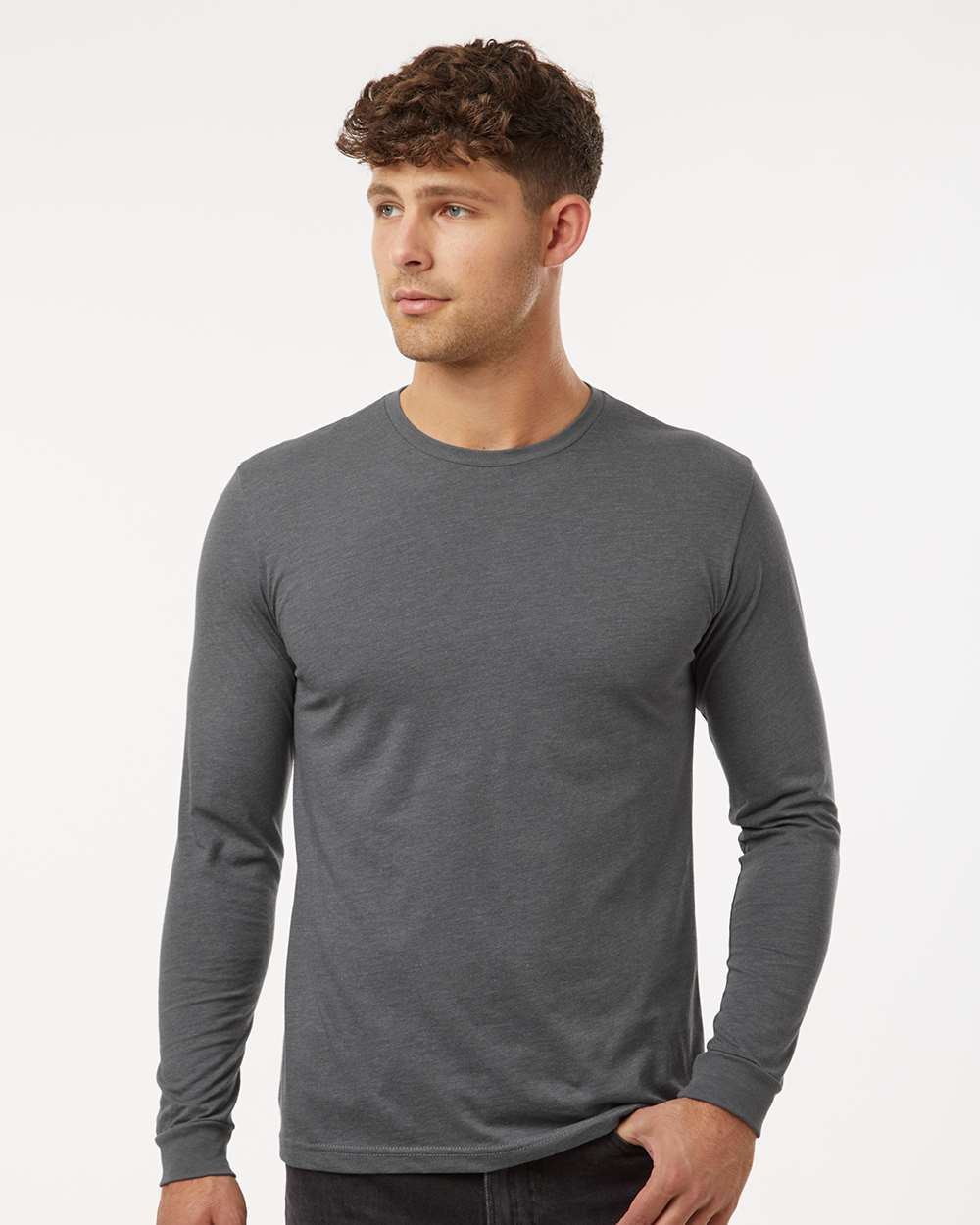 Next Level Unisex CVC Long Sleeve Tee - 6211 - 6211N Heather Heavy Metal