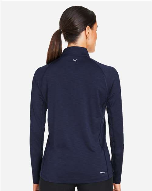 Puma Golf Women's You-V Quarter-Zip Pullover - 625902 Deep Navy