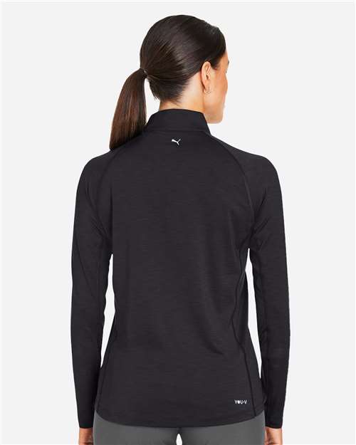 Puma Golf Women's You-V Quarter-Zip Pullover - 625902 Puma Black