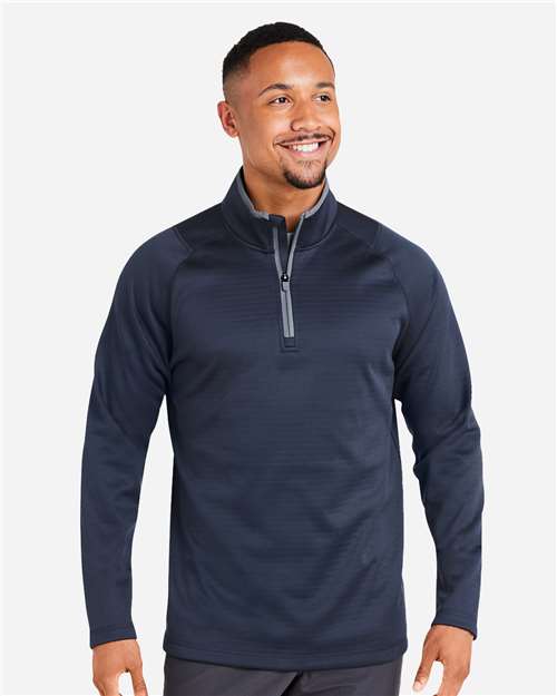 Puma Golf Men's Waffle Fleece Quarter-Zip Pullover - 631105 Deep Navy