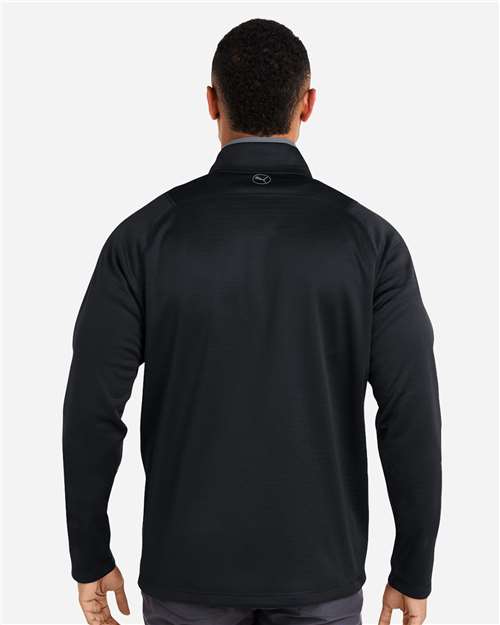 Puma Golf Men's Waffle Fleece Quarter-Zip Pullover - 631105 Puma Black