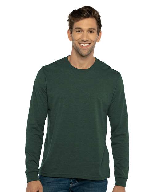 Next Level Unisex Sueded Long Sleeve T-Shirt - 6411 Heather Forest Green