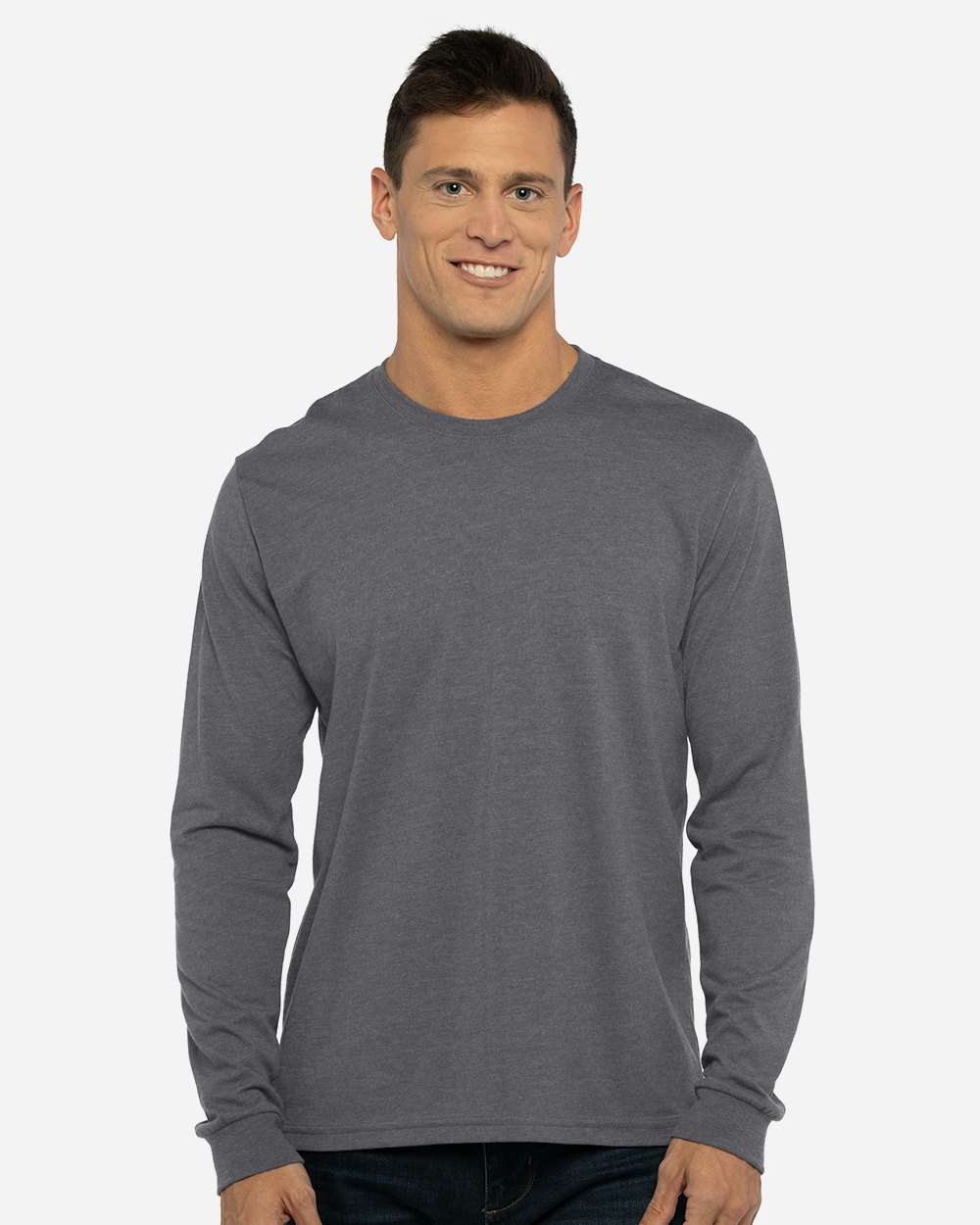 Next Level Unisex Sueded Long Sleeve Tee - 6411 Heather Metal