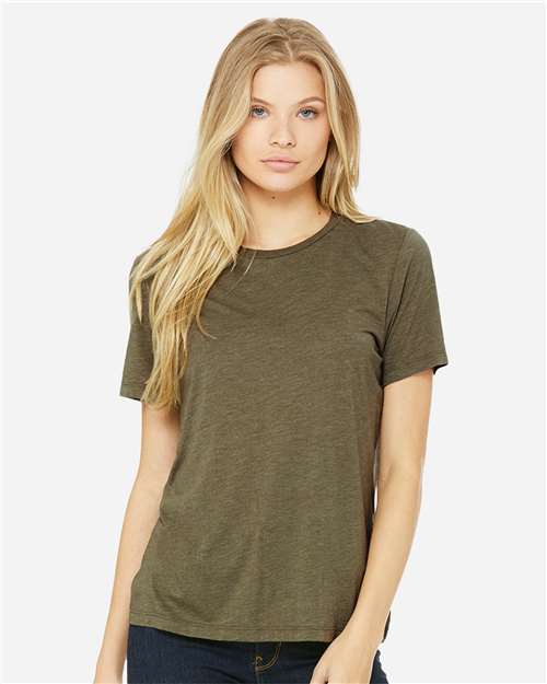 BELLA + CANVAS Women’s Relaxed Fit Triblend Tee - 6413 Olive Triblend
