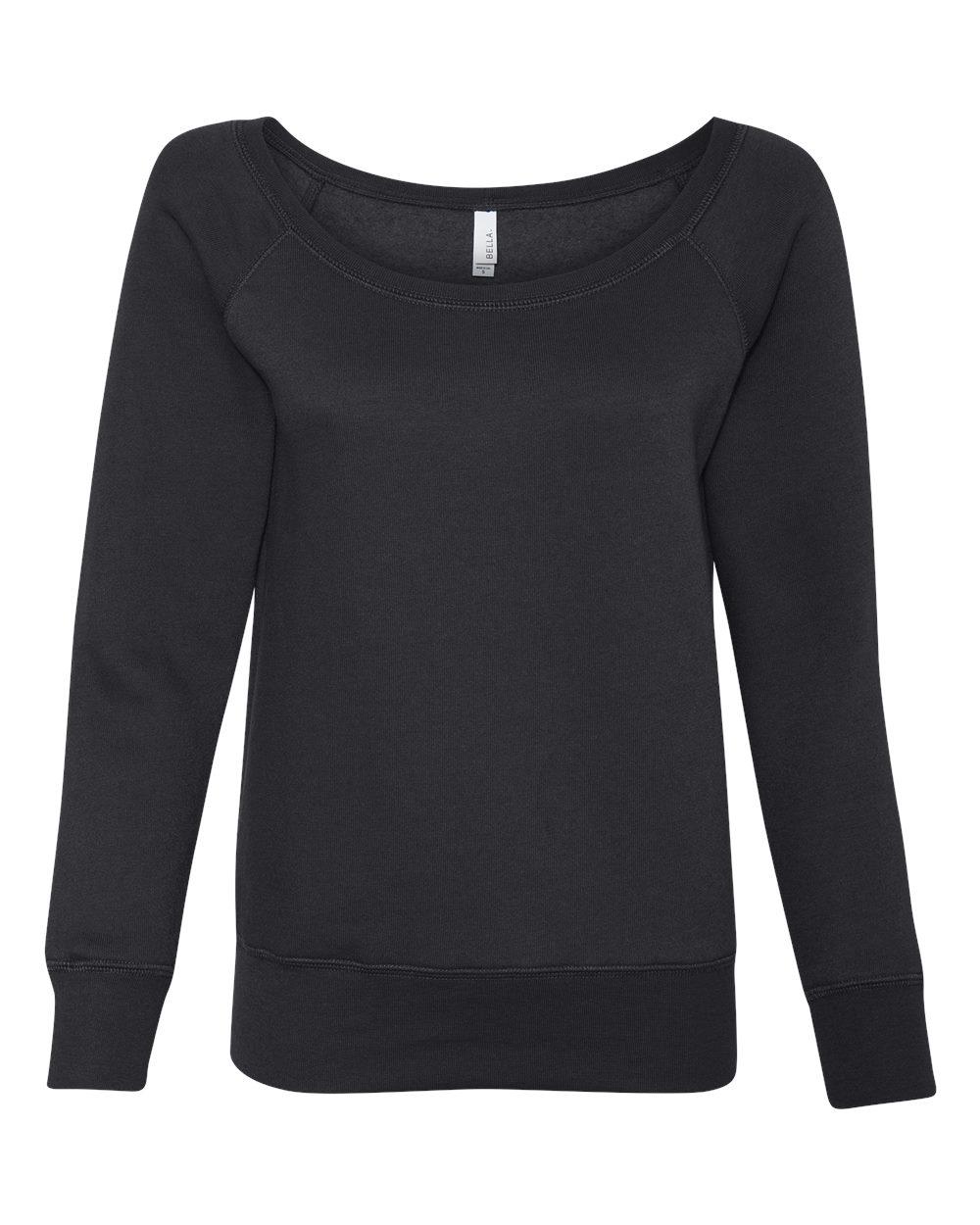 BELLA + CANVAS Women’s Sponge Fleece Wide Neck Sweatshirt - 7501 Black