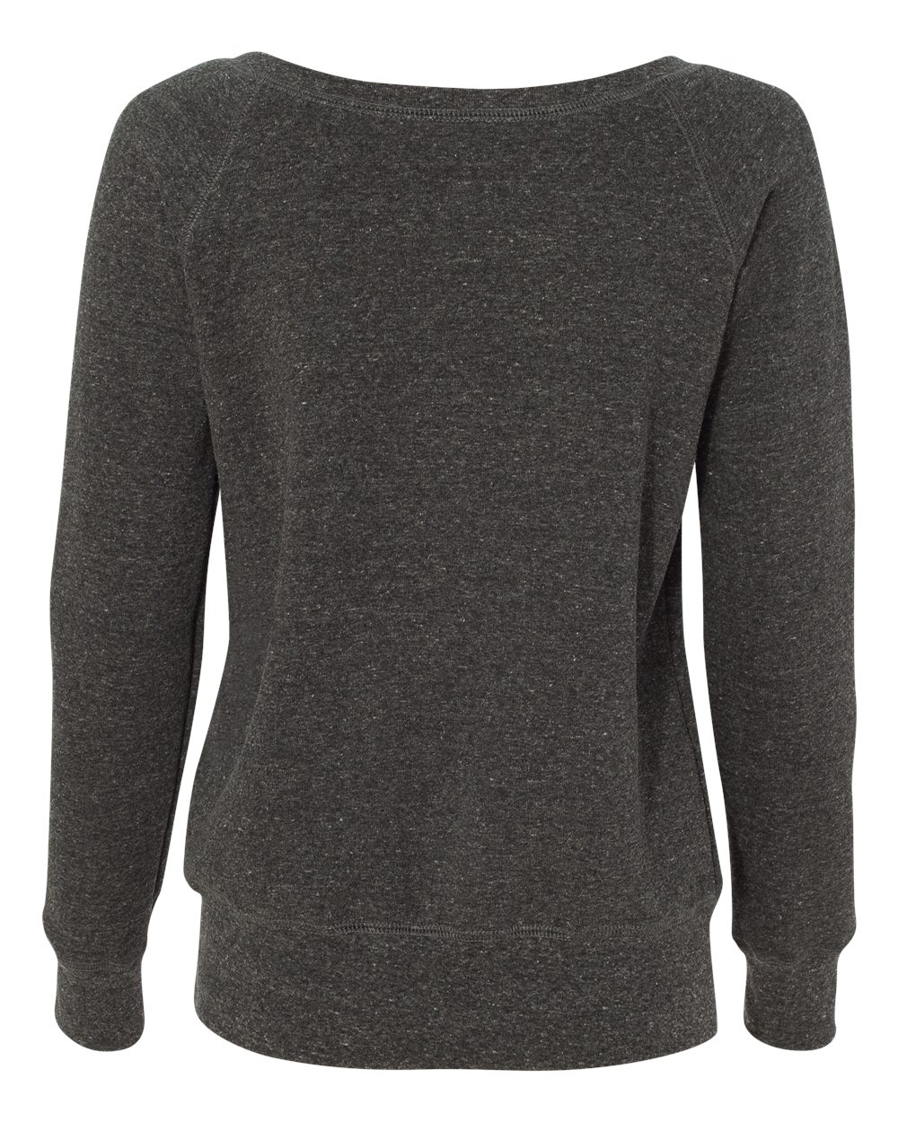BELLA + CANVAS Women’s Sponge Fleece Wide Neck Sweatshirt - 7501 Charcoal Black Triblend
