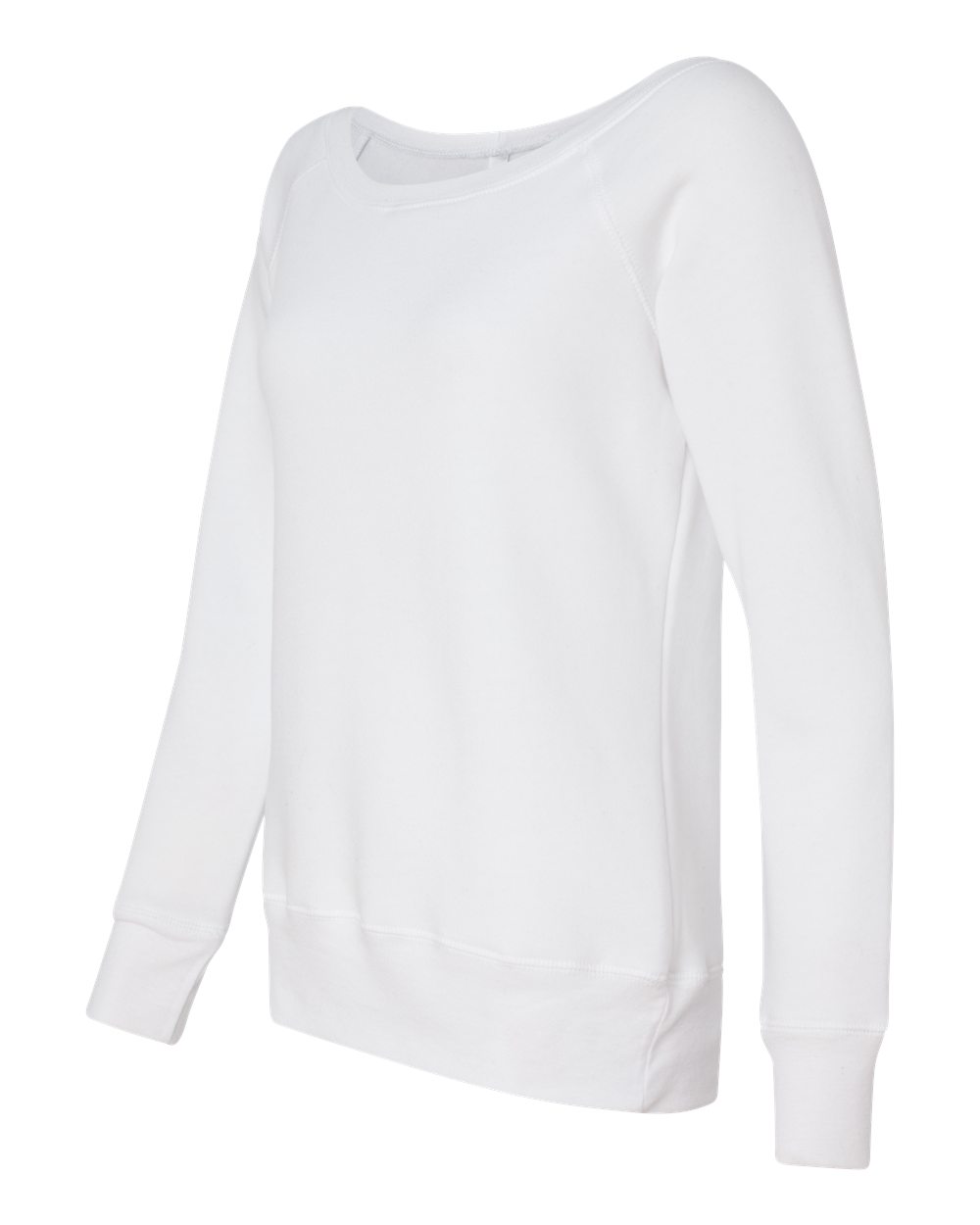 BELLA + CANVAS Women’s Sponge Fleece Wide Neck Sweatshirt - 7501 Solid White Triblend