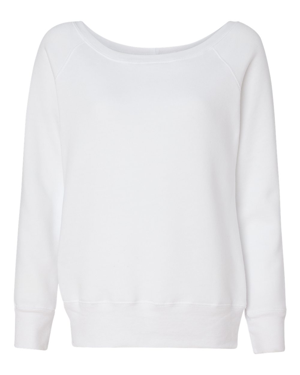 BELLA + CANVAS Women’s Sponge Fleece Wide Neck Sweatshirt - 7501 Solid White Triblend