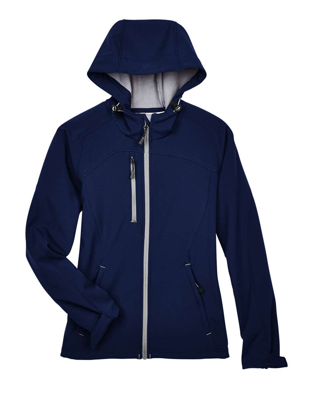 North End Women's Prospect Two-Layer Fleece Bonded Soft Shell Hooded Jacket - 78166 Classic Navy