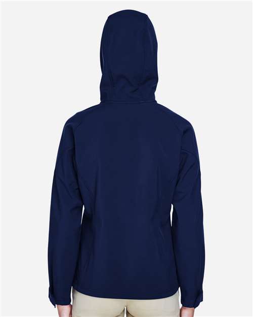 North End Women's Prospect Two-Layer Fleece Bonded Soft Shell Hooded Jacket - 78166 Classic Navy